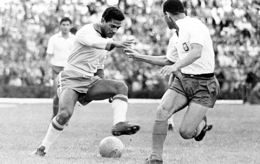 Garrincha em 1962, eleito o Melhor Jogador da Copa do Mundo. Foto: Agência Estado